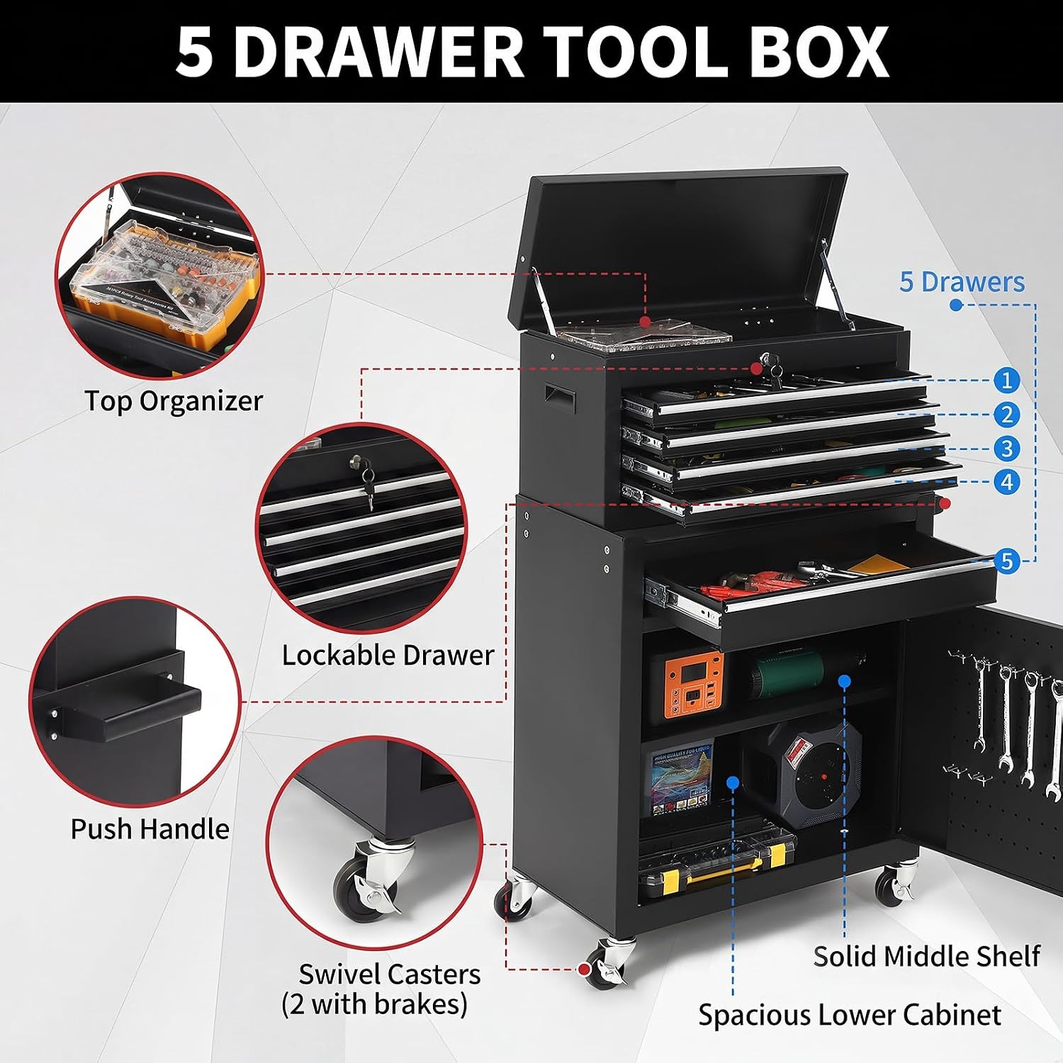 5 Çekmeceli Kilitlenebilir Ayr - Rolling File Cart incelemesi ve fiyatı
