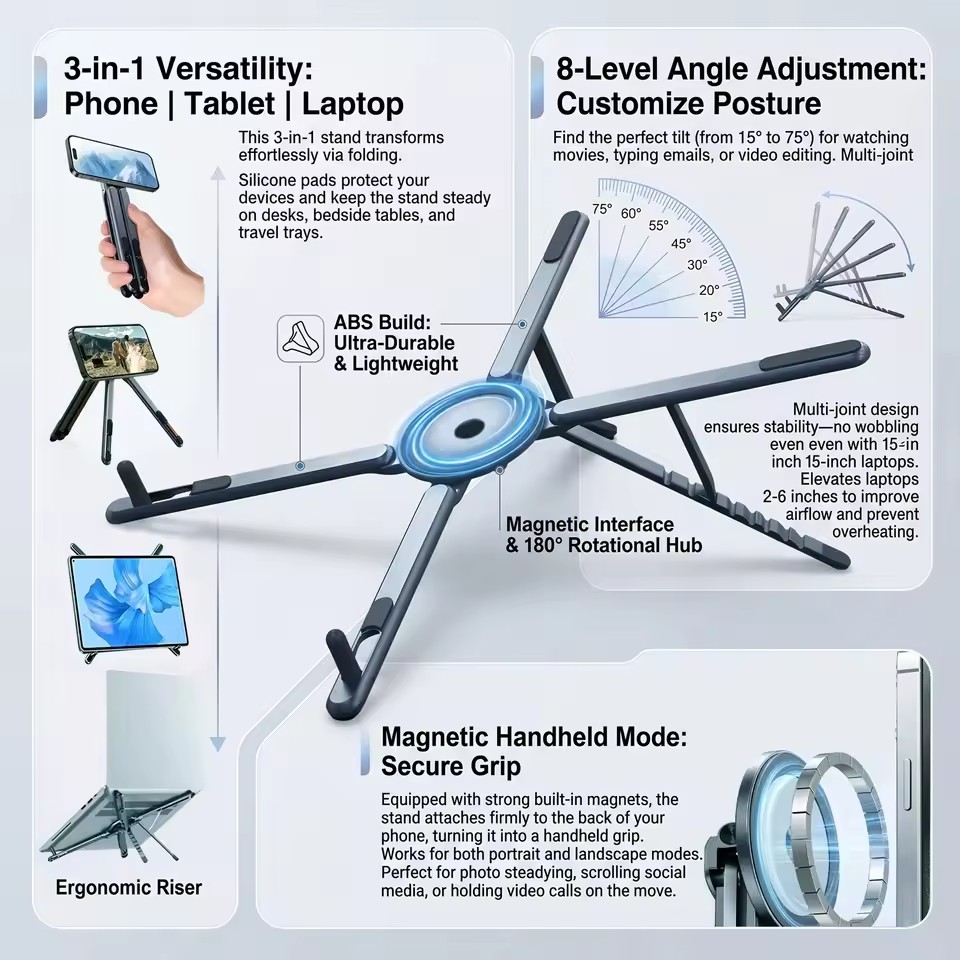 Taşınabilir Manyetik Telefon T - Laptop Stand Foldable incelemesi ve fiyatı