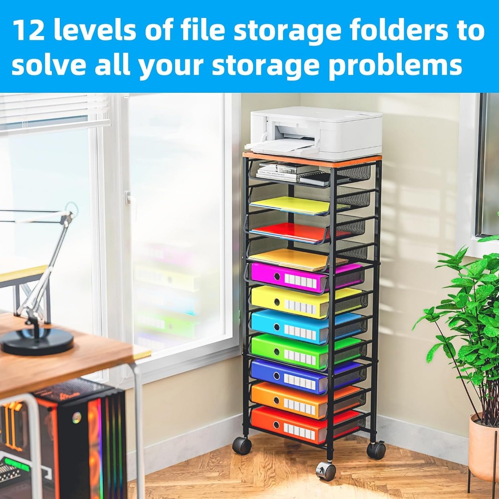 12 Katmanlı, 11 File Tepsili,  - Rolling File Cart incelemesi ve fiyatı